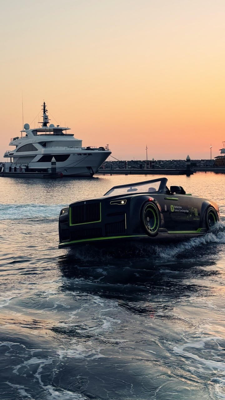 E-Drive JetCar on the water at sunset